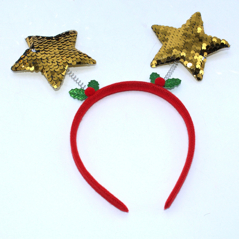 Տոնահանդեսային գլխազարդ աբադոկ 12հ-ոց, ամանորյա փոքրիկ զույգ աստղեր