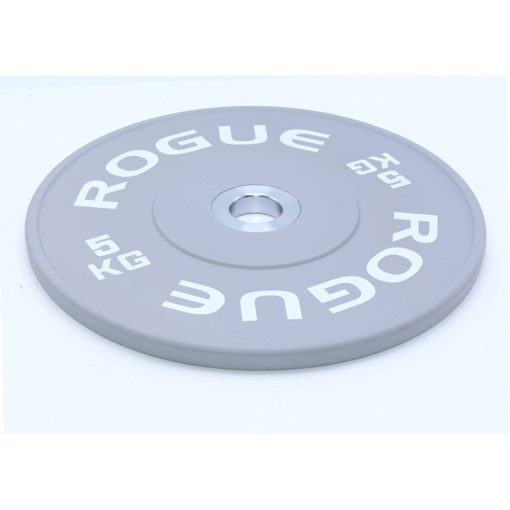Մարմնամարզական ծանրաքար ռետինապատ գունավոր ROGUE 5կգ-ոց քաշով, մետաղե նեղ օղակով