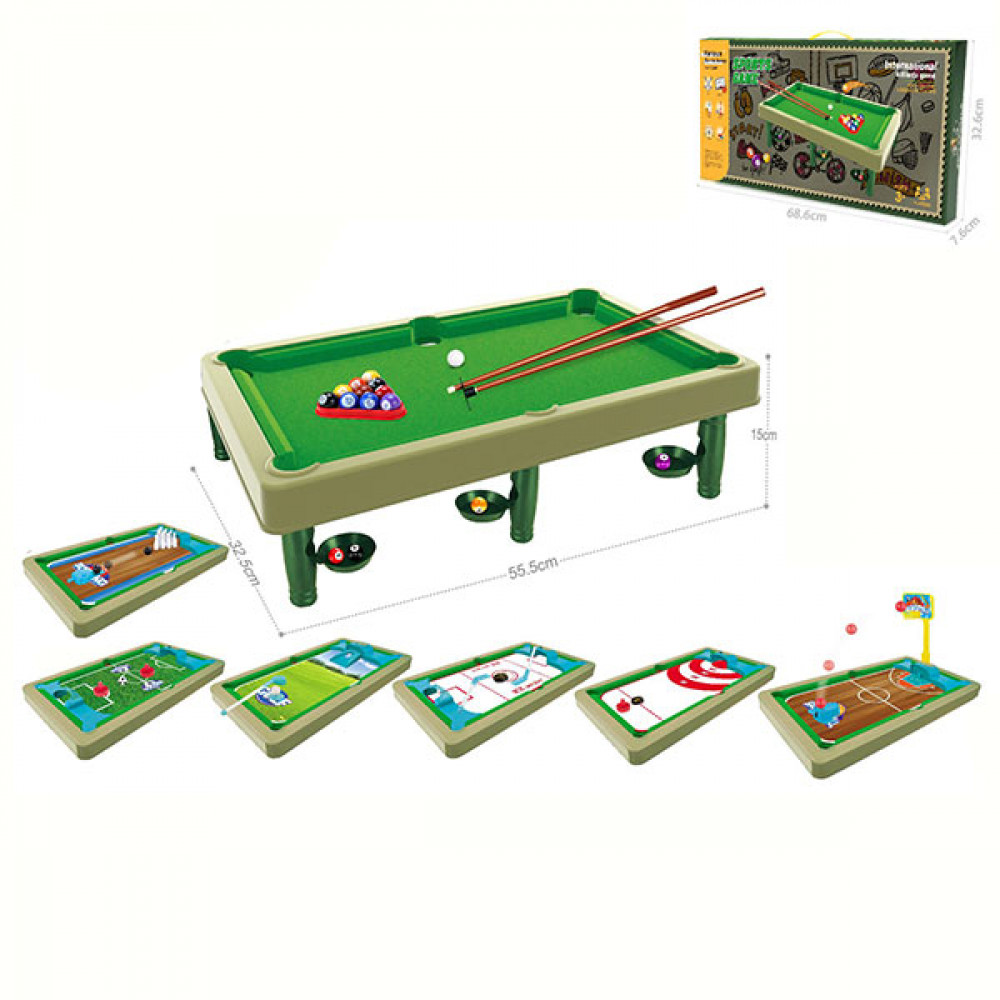 Խաղ բիլիարդ 7-ը 1-ում 56սմ-ոց իր հավաքածույով