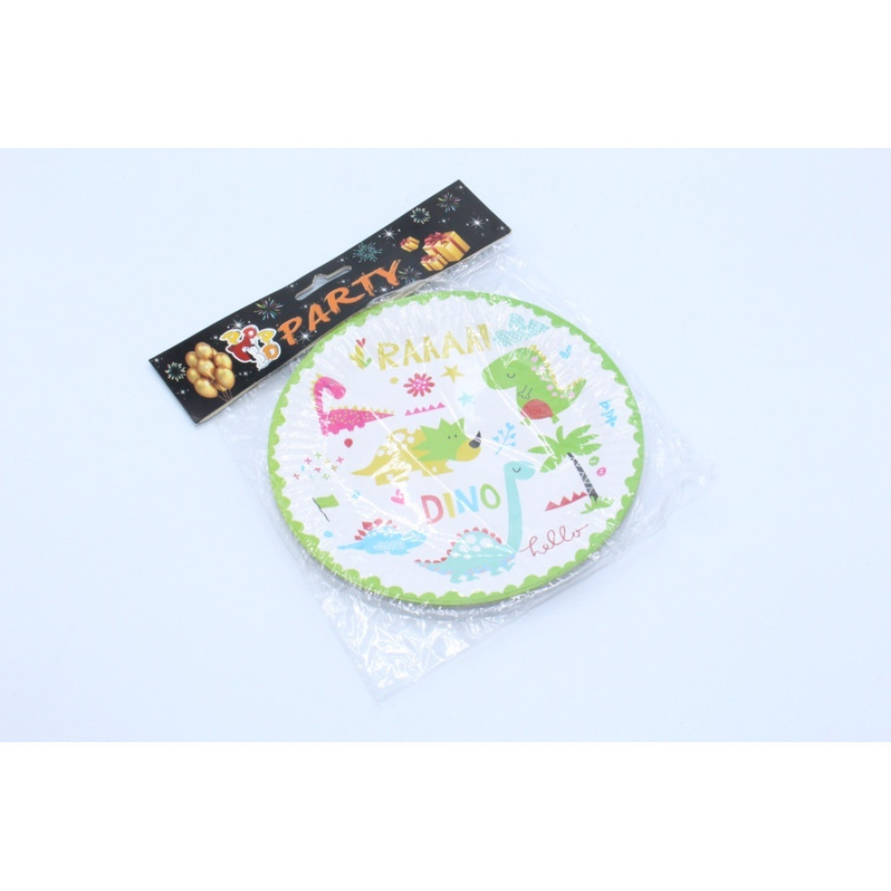 Թղթե ափսե 7" 10հ-ոց փաթեթավորմամբ (DINO) դինոզավրիկով