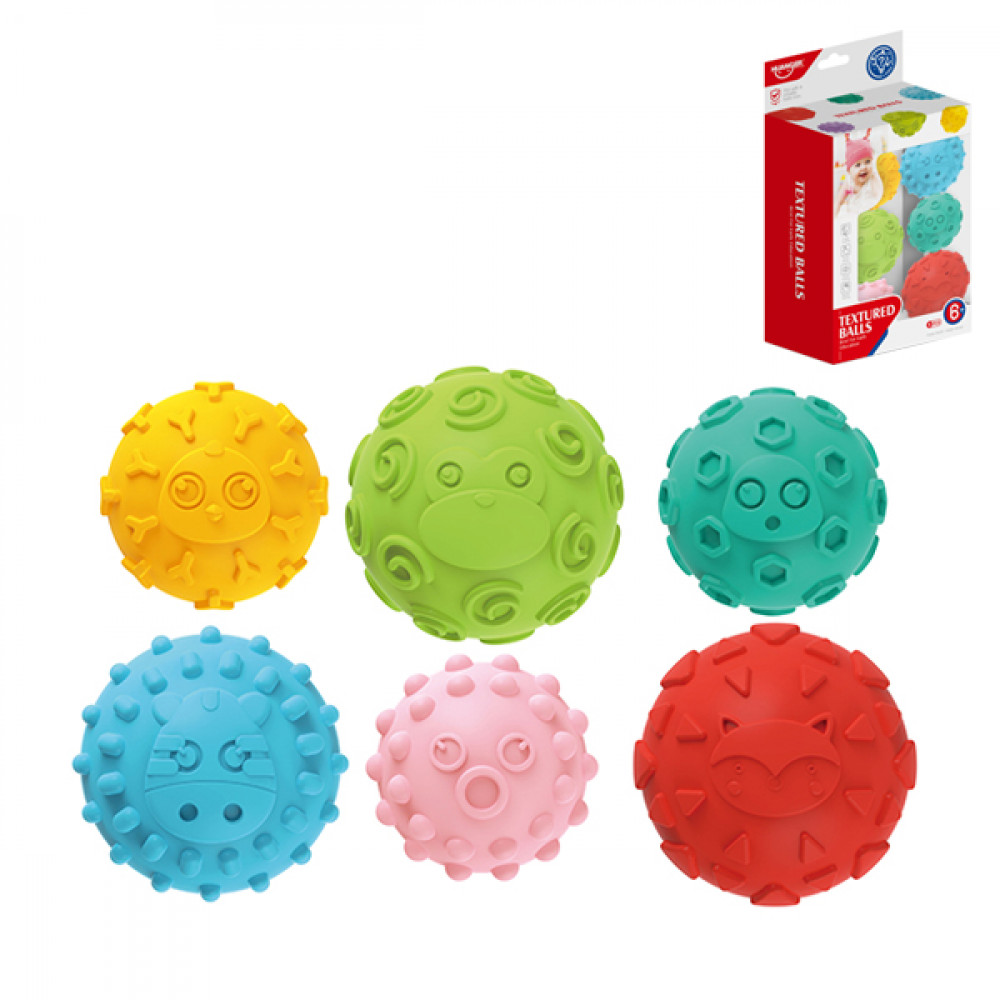 Խաղալիք մանկական 6հ-ոց փափուկ ռետինե գնդակներ ձևավոր