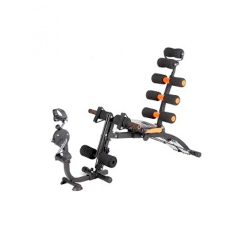 Մարմնամարզման աթոռ որովայնի իր ռետինե ճոպանով, վարժության 6ը-1ում, հեծանիվ