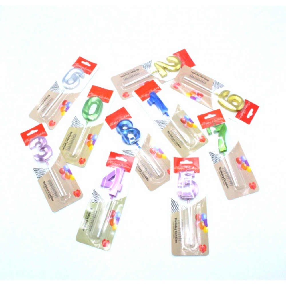 Ծննդյան մոմ տարեթիվ 0-ից 9-ը գույնզգույն