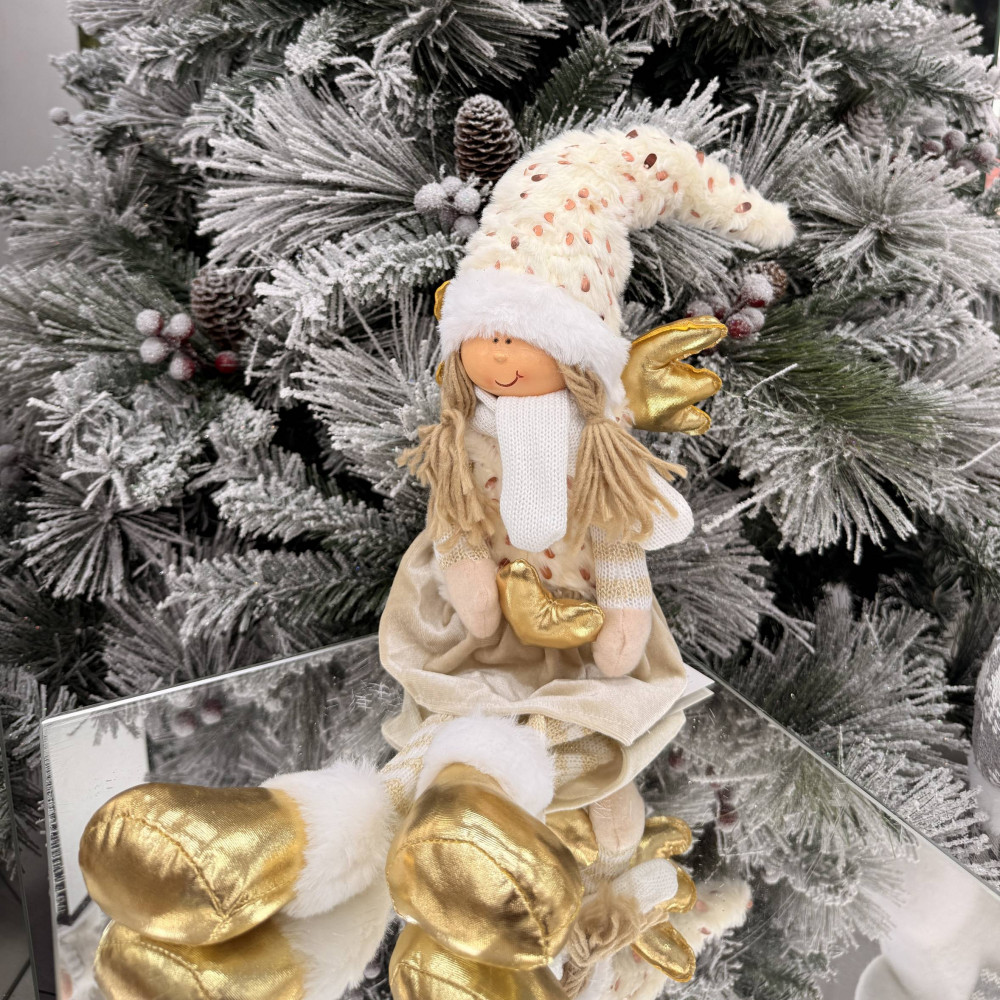 Ամանորյա զարդարանք տիկնիկ հրեշտակ նստած, 59սմ