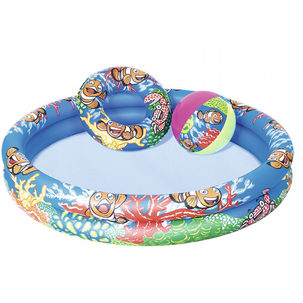 Փչովի լողավազան փոքր, օղակ + գնդակ, Bestway Φ1.22m x H20cm Play Pool Set 137 Л КРУГ+ МЯЧ