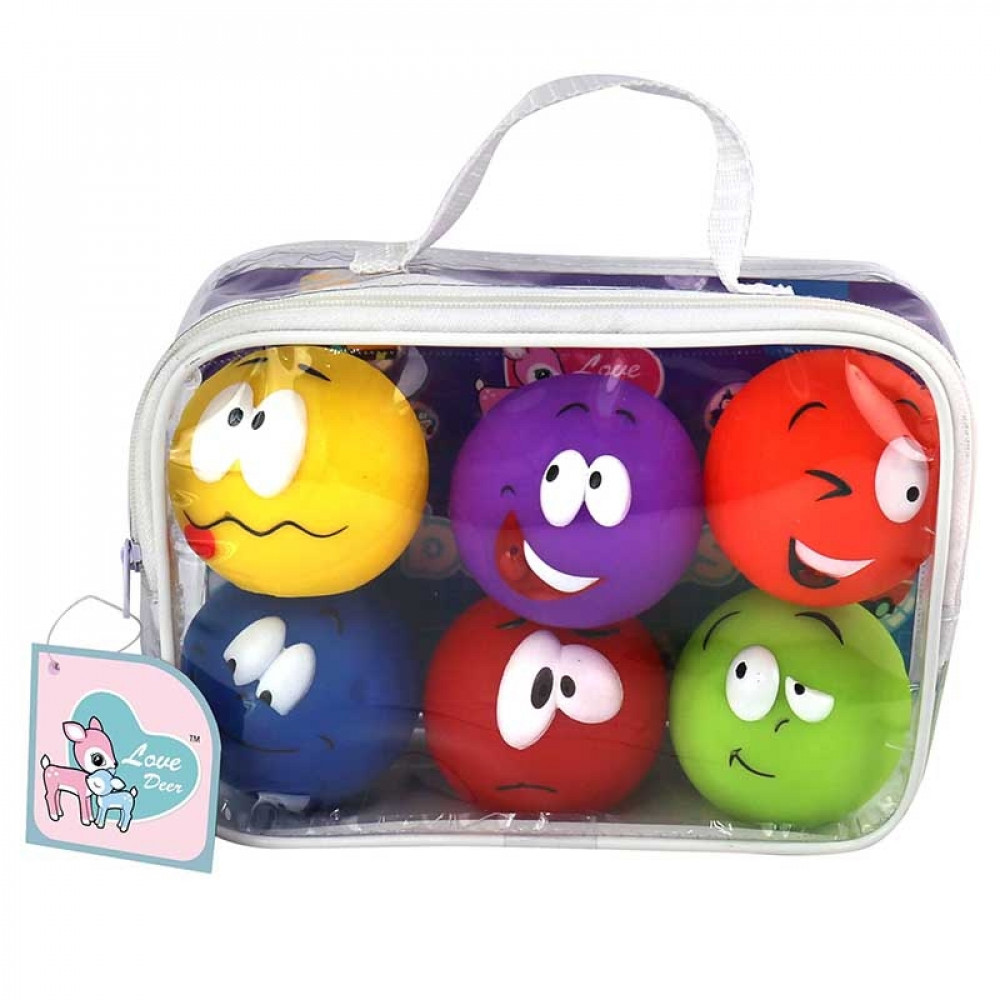 Խաղալիք ռետինե 6հ-ոց գնդակներ դիմագծերով