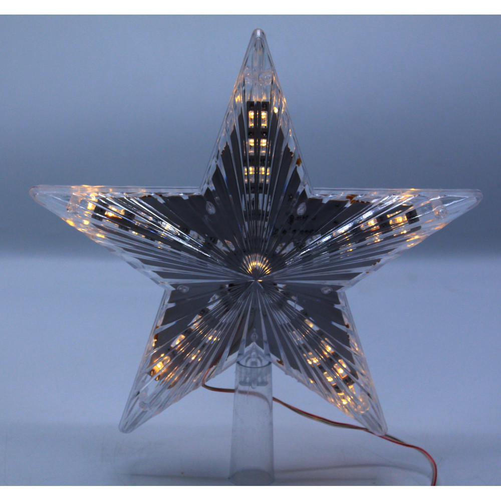 Լույս ամանորյա աստղ գագաթ լազերային 31-LED լամպով 22սմ-ոց (տաք սպիտակ երանգ)