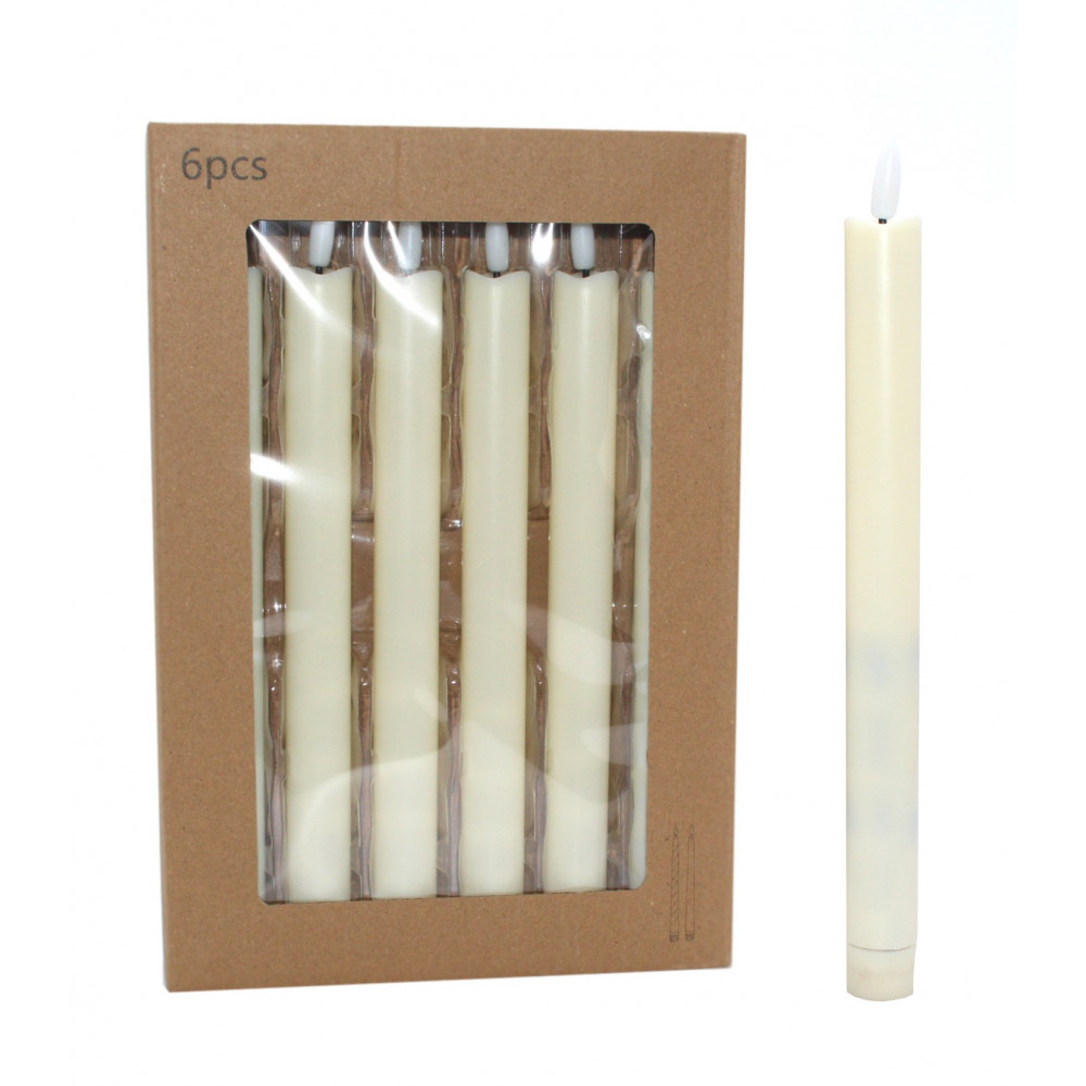 Մոմ 6հ-ոց տուփով պլաստիկ, էլ․մարտկոցով սնուցմամբ տաք լույս, պարաֆին