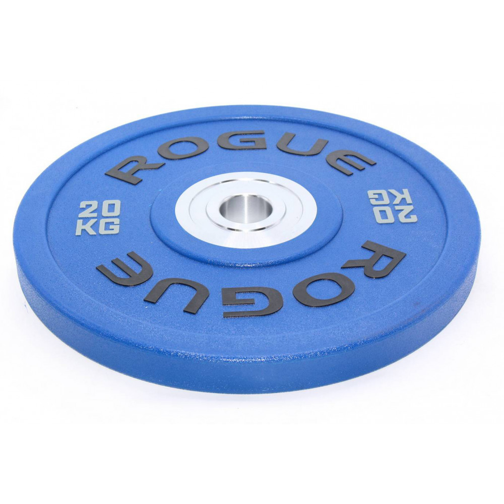 Մարմնամարզական ծանրաքար ռետինապատ գունավոր ROGUE 20կգ-ոց քաշով, մետաղե լայն օղակո