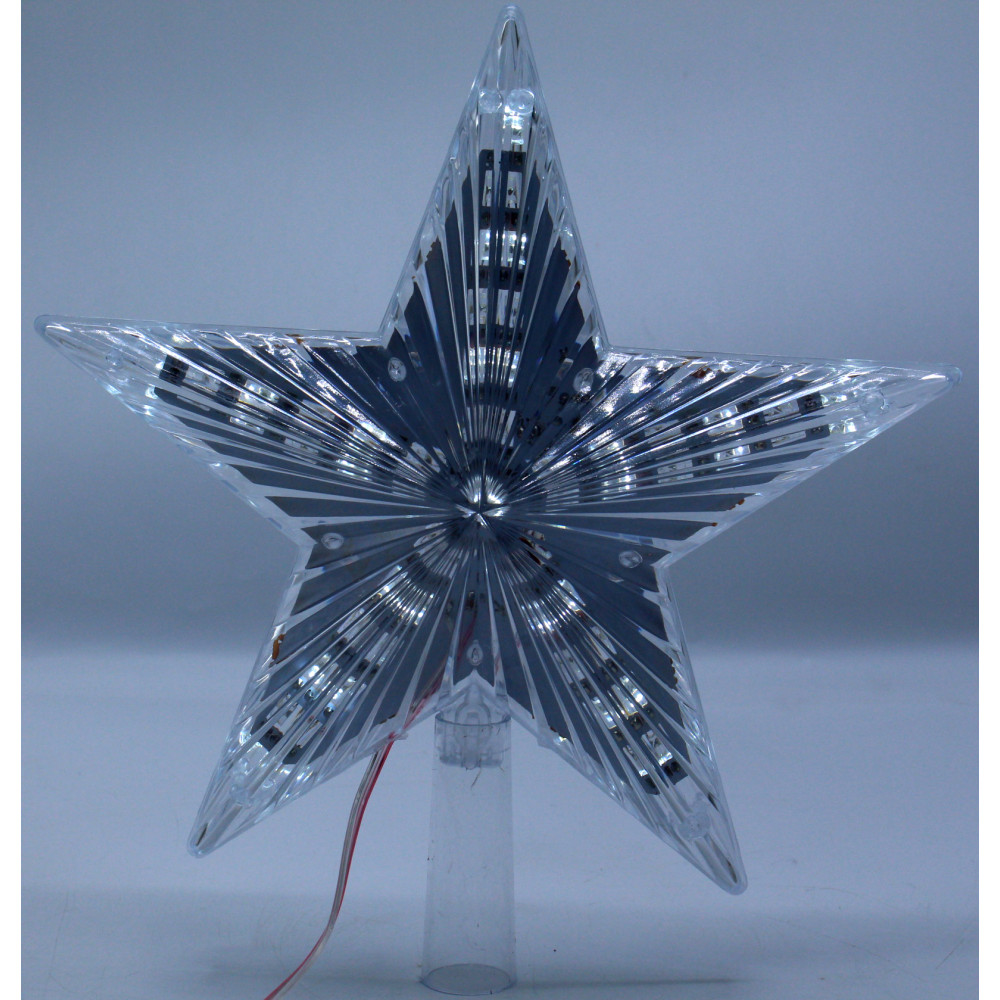 Լույս ամանորյա աստղ գագաթ լազերային 31-LED լամպով 22սմ-ոց (սպիտակ երանգ)