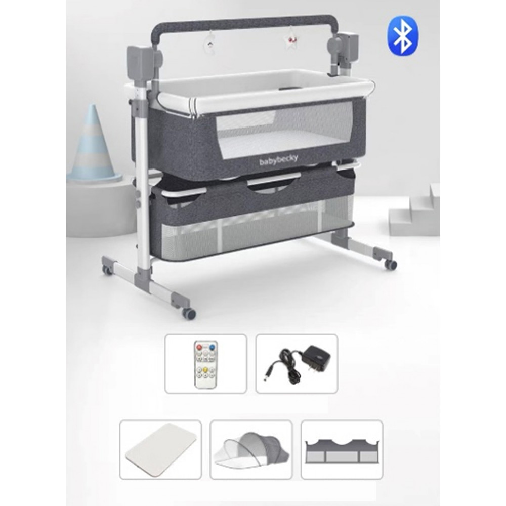 Մանկական անկողնային մանեժ մահճակալ իր հավաքածույով 4գույն + Bluetooth