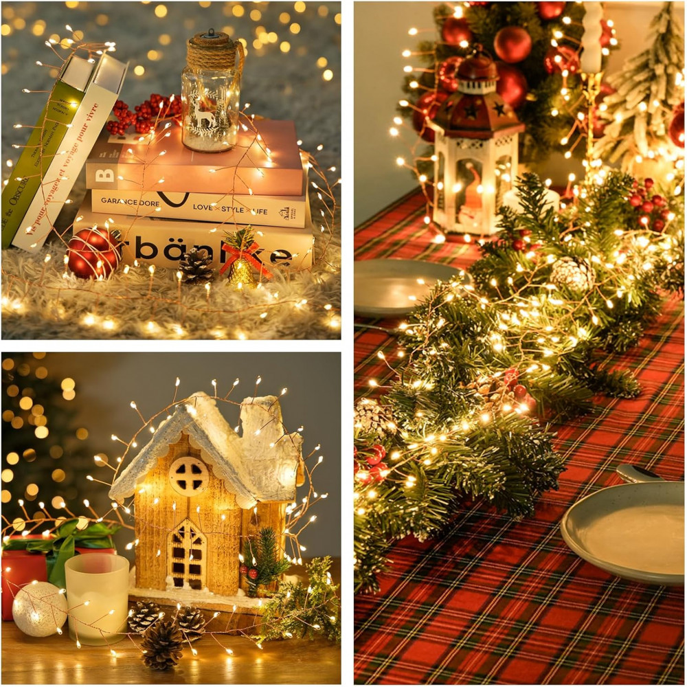 Լույս ամանորյա 3000 լամպ LED, ոսկեգույն երանգ, կանաչ մետաղալար 100մ-ոց, հեռակառավարմամբ G1003000-G