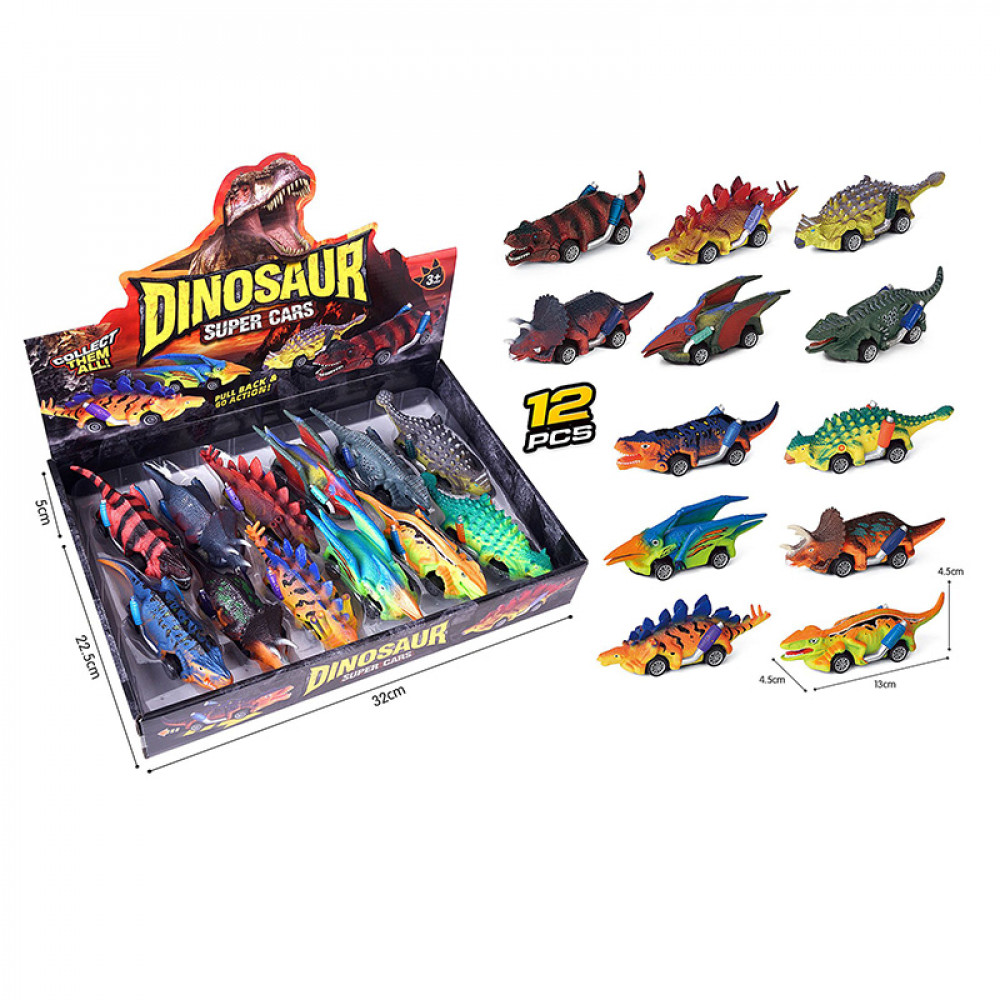 Խաղալիք մեքենա 12հ-ոց դինոզավրերի մրցարշավային մեքենաներ