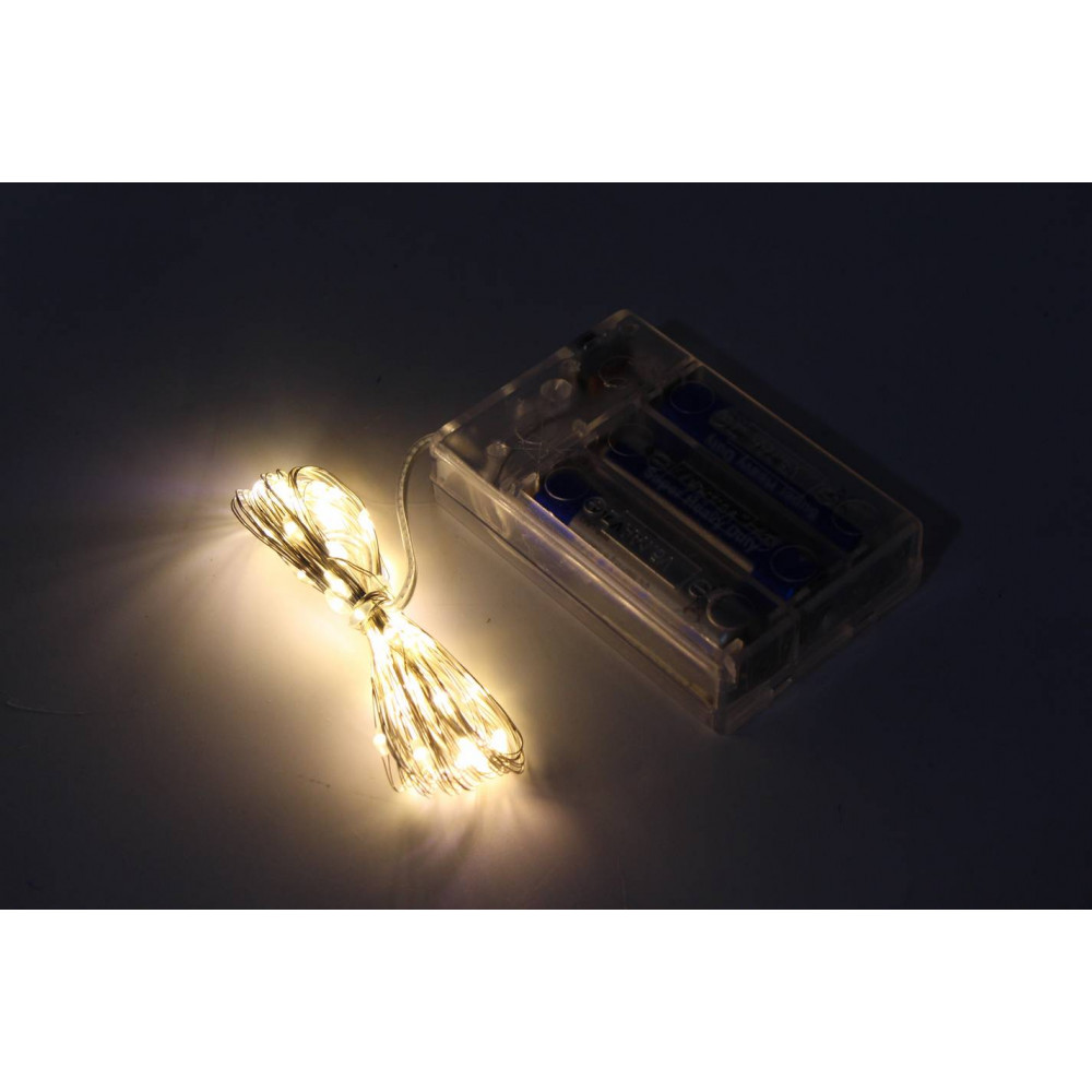 Լույս ամանորյա էլ-մարտկոցով (3AA) 5մ-ոց, 50լամպ, տաք սպիտակ երանգ, փոփոխական ռեժիմով