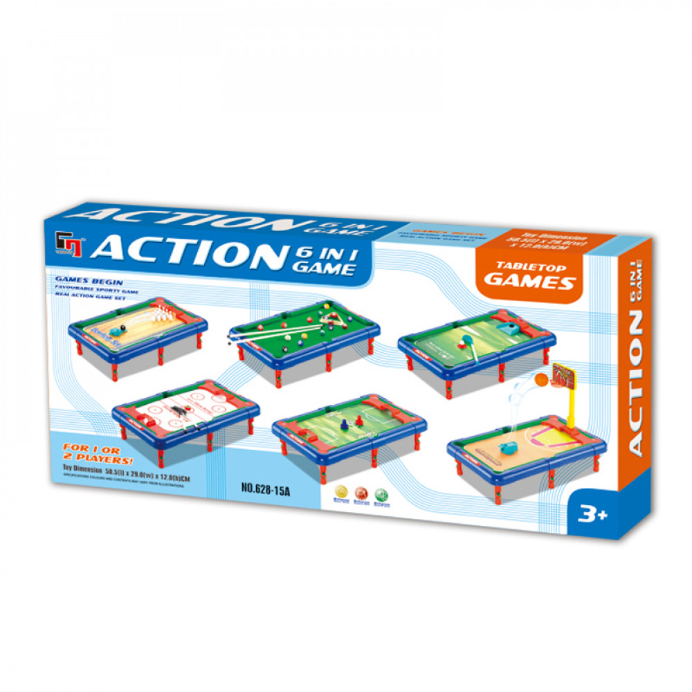 Խաղ բիլիարդի հավաքածու 6-ը 1-ում, բազմաոճ տեսականի