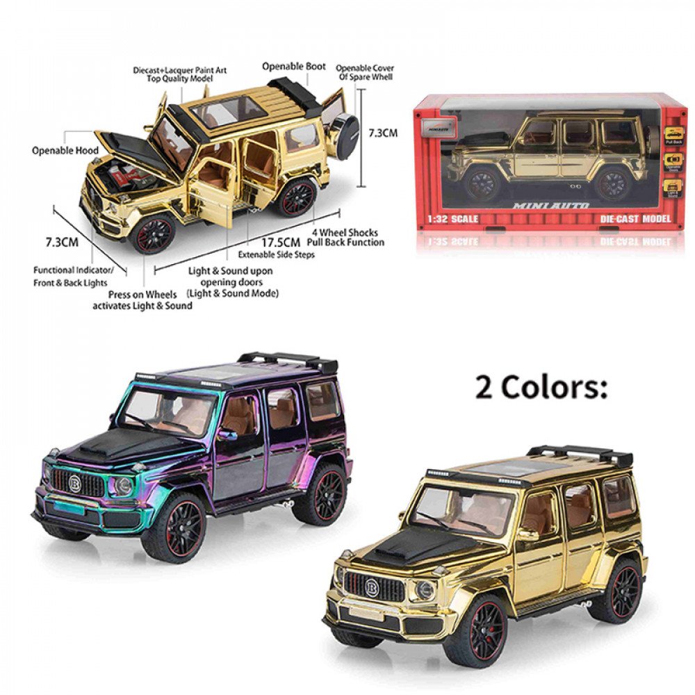 Մեքենա մետաղե մոդել Mercedes-Benz G-Class Brabus G800 1։32 մաշտաբի 2-գույն, տուփով