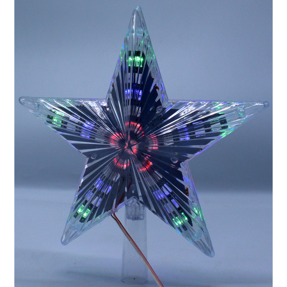 Լույս ամանորյա աստղ գագաթ լազերային 31-LED լամպով 22սմ-ոց (գունավոր երանգ)