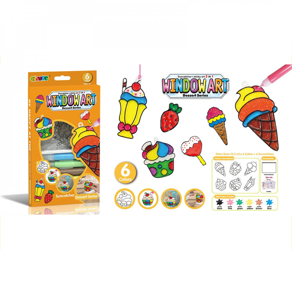 Խաղալիք ստեղծման արվեստ 2-ը 1-ում բյուրեղյա գունավոր սոսինձով նկարչություն, պաղպաղակ