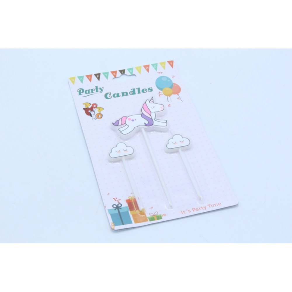 Մոմ ծննդյան լիստով, 3հ-ոց միաեղջյուր, единорог