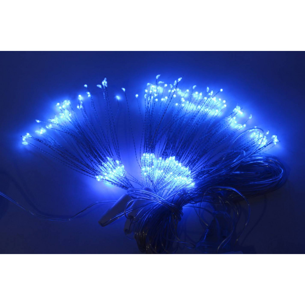 Լույս ամանորյա 500 լամպ LED, կապույտ երանգ, արծաթե մետաղալար 3,5մ-ոց, բարձր և ցածր կախովի TS500L-5B