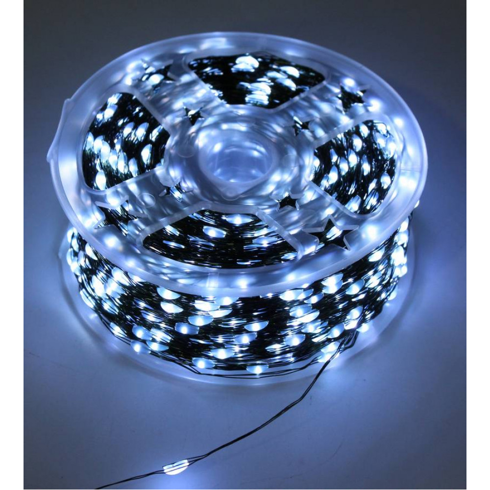 Լույս ամանորյա 3000 լամպ LED, սպիտակ երանգ, կանաչ մետաղալար 300մ-ոց, հեռակառավարմամբ