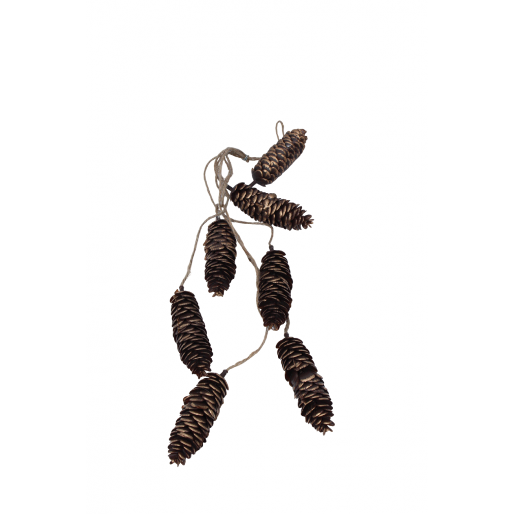 Ամանորյա սոճու կոն 7հ-ոց կախազարդ 5*5*50սմ-ոց երկու երանգ, ոսկե և արծաթե