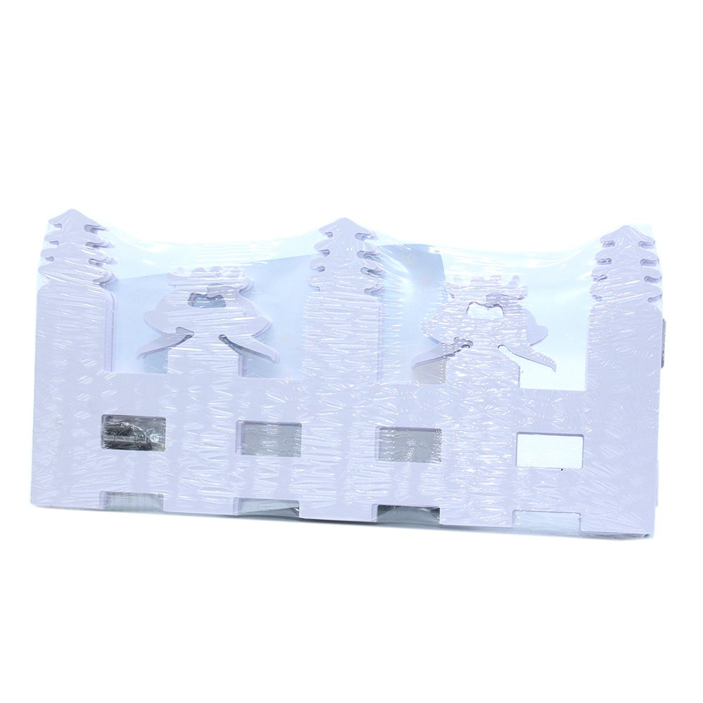 Ամանորյա փայտե ցանկապատ սպիտակ 35*17սմ-ոց եղնիկներով