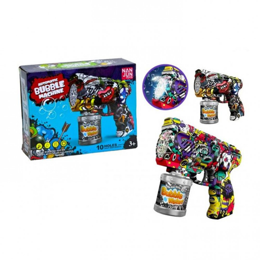 Խաղալիք ատրճանակ էլ-ով օճառաջրի պղպջակներ արձակող գույնային քամուֆլաժային երանգներով