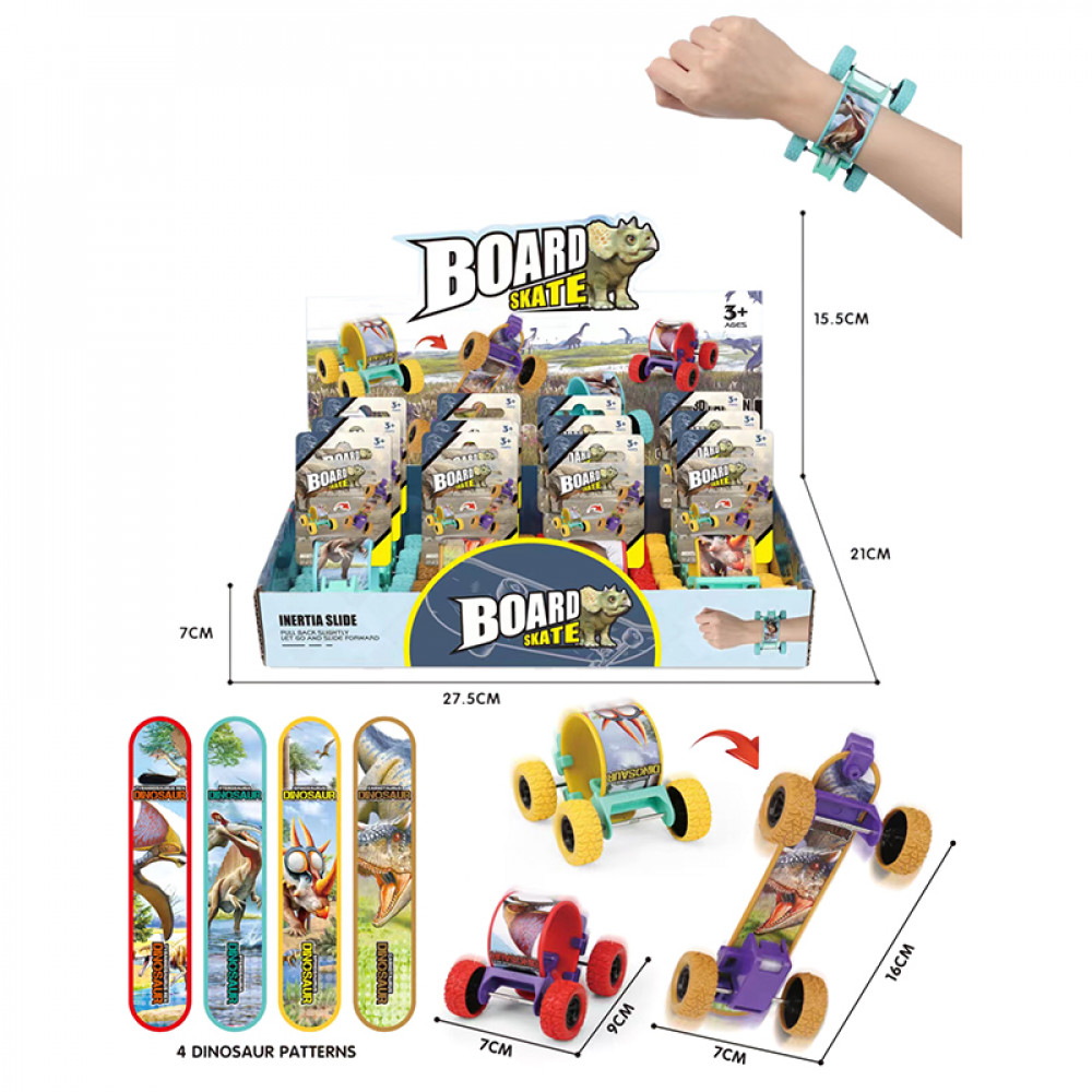 Խաղալիք մեքենա 12հ-ոց դինոզավրային թևկապ ժամացույց 3D 4ձր