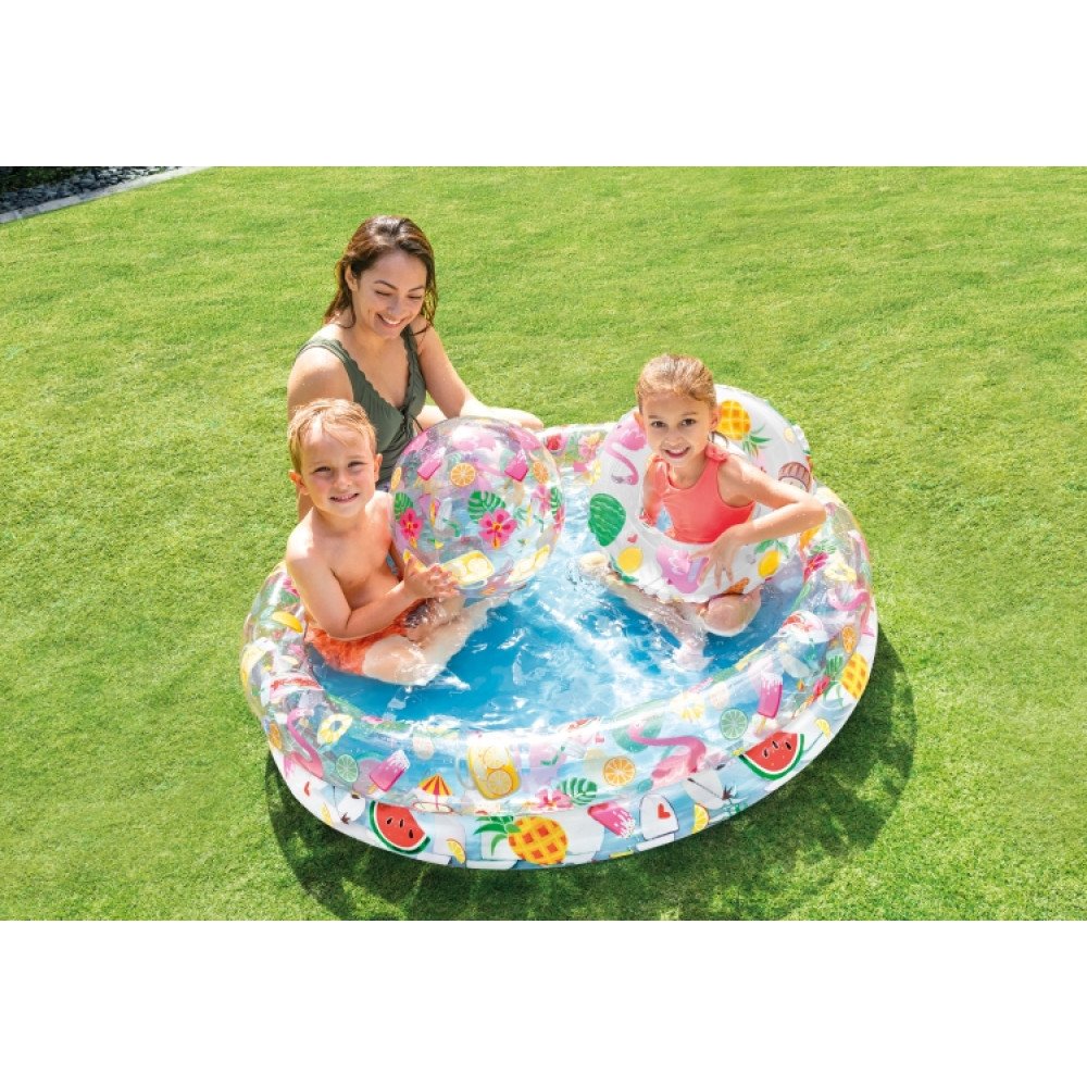 Փչովի լողավազան ցել-ով + գնդակ + օղակ /INTEX/Fancy Stars Pool Set (59421,20''Ball,20''Ring