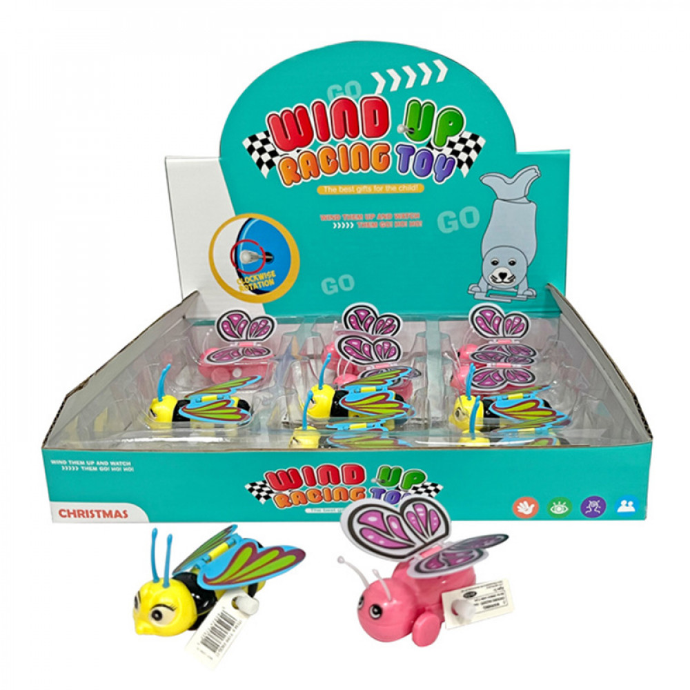 Խաղալիք միջատներ 2ձև 12հ-ոց տուփով թիթեռնիկ և մեղու լարովի շարժական