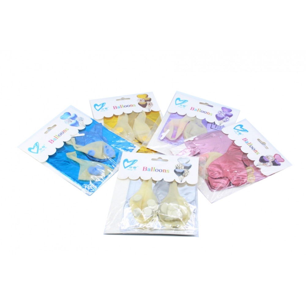 Փուչիկ 5հ-ոց փաթեթավորմամբ, 2+2+1 գույնային համադրությամբ, 4գույն